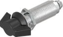 quart de tour papillon sans clé, zamak et polyamide noir