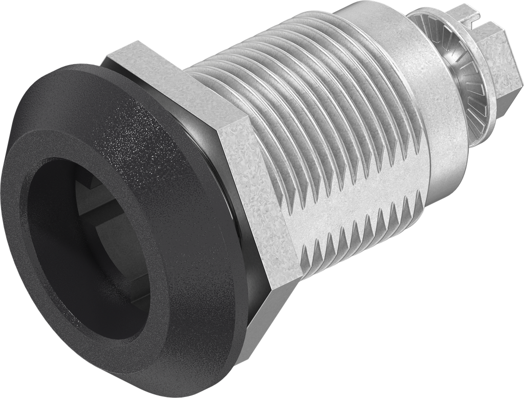 Chiusura 1/4 di giro per cilindro plug (sistema 3), zama nero verniciato a polvere