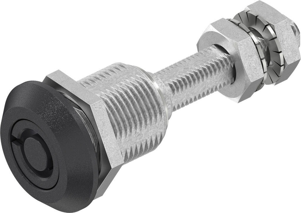 Compression latch with adjustable cam height, tube with marking, Zinc die black powder-coated