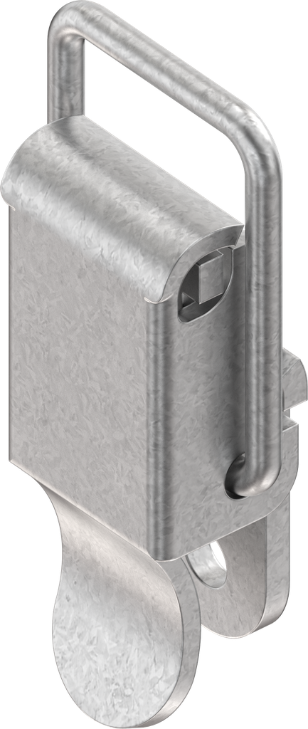 Spanslot met spanbeugel zonder oog voor hangslot, met montagegaten, Staal verzinkt DS plus Top Coat