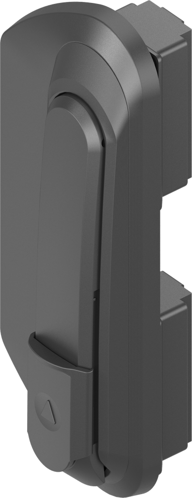 Zwenkgreep met variabele sluitmiddelen voor smalle inbouwruimte voor platte stangen 10x3, polyamide GF zwart