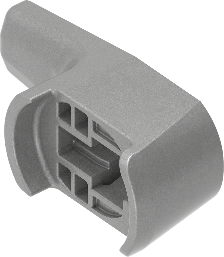 Inklik sluitlip H = 18 mm, polyamide GF zilvergrijs metallic