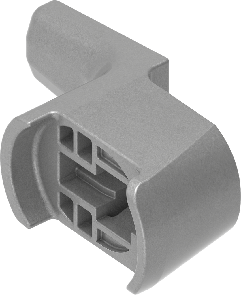 Lengüeta enclipable H = 24 mm, poliamida GF gris plateado metálico