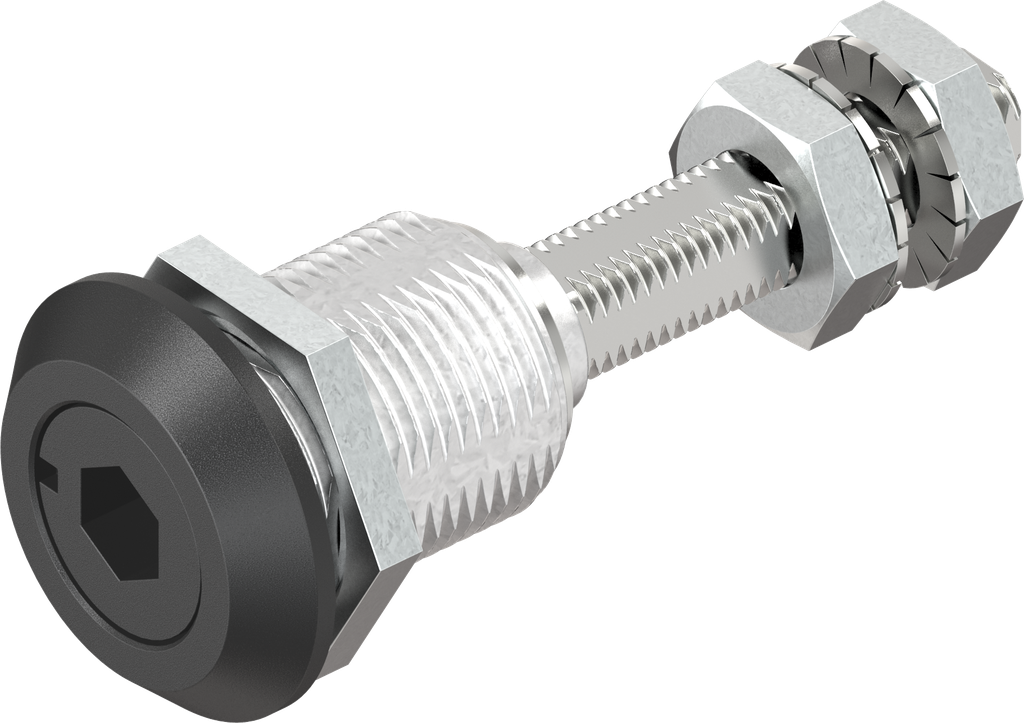 verrou à compression avec hauteur de came réglable 6 pans creux SW 8, zamak et acier époxy noir