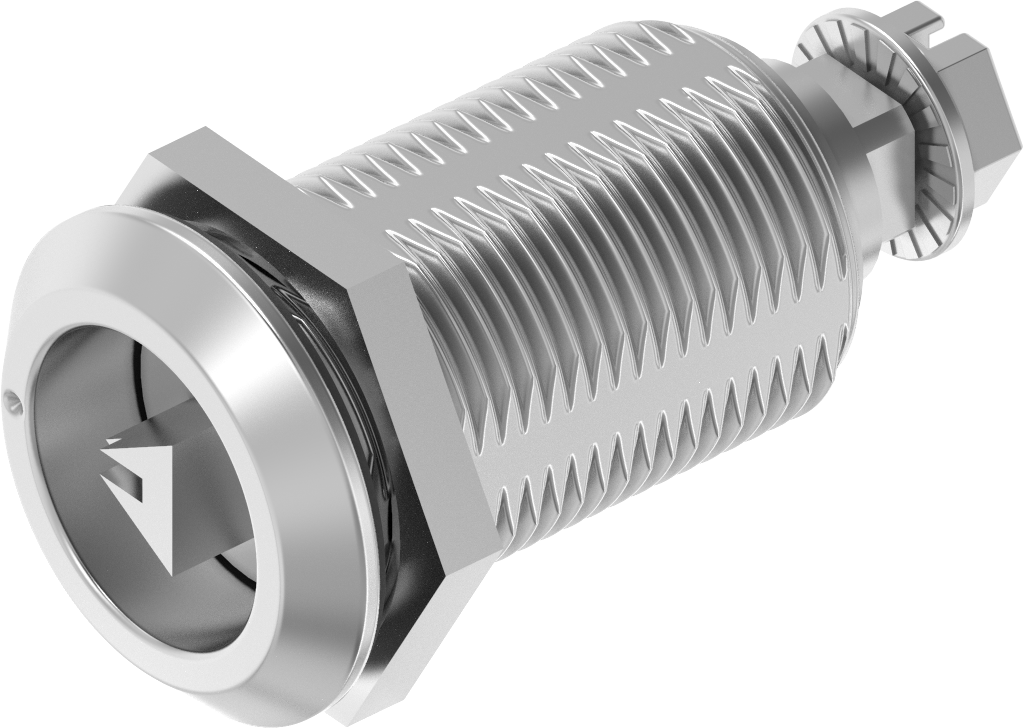 Chiusura 1/4 di giro a compressione triangolo 7 con riferimento, acciaio inox AISI 316