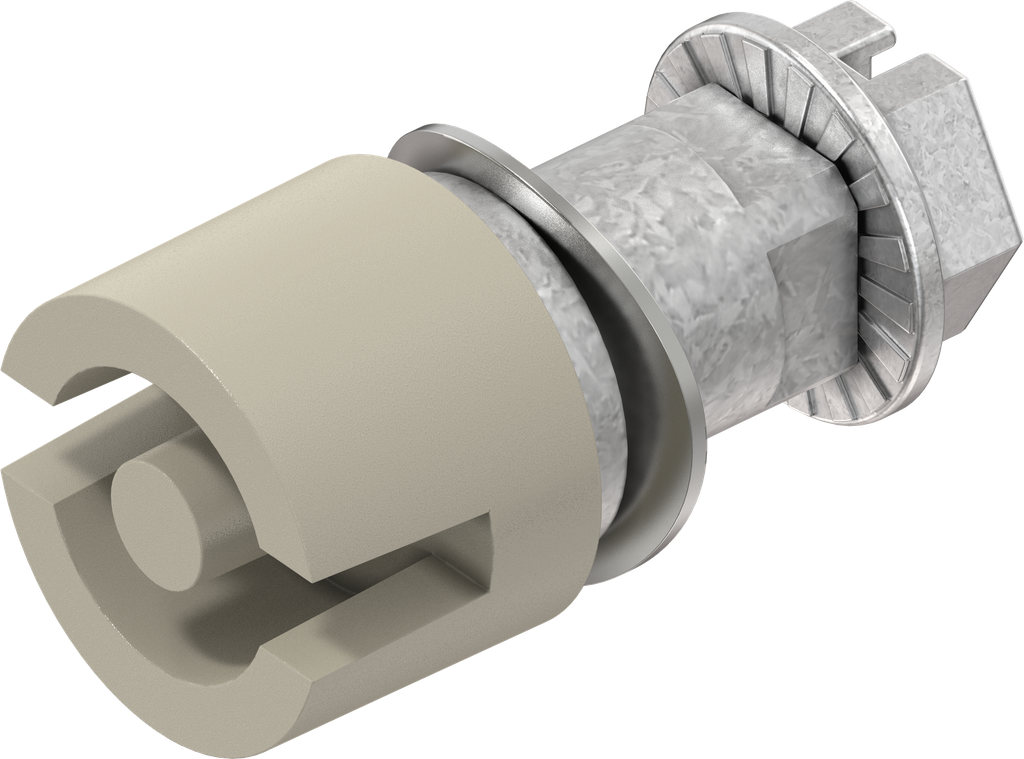 Insert double bit 5, Zinc die pebble grey powder-coated