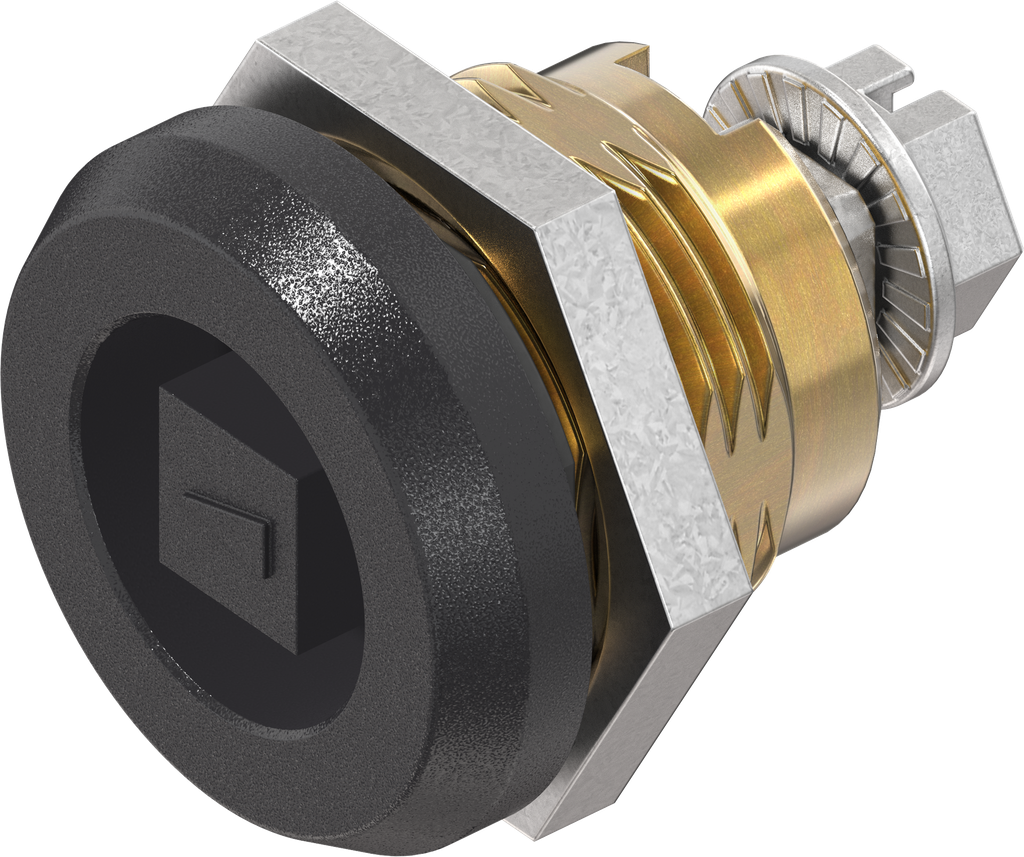 Safety quarter turn square 8, Brass and zinc die black powder-coated