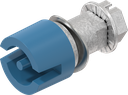 Bediening dubbelbaard 3 mm, Zamak stralend blauw gepoedercoat