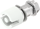 Bediening dubbelbaard 5 mm, Zamak zuiver wit gepoedercoat