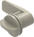quart de tour clipsable, polyamide GF gris silex