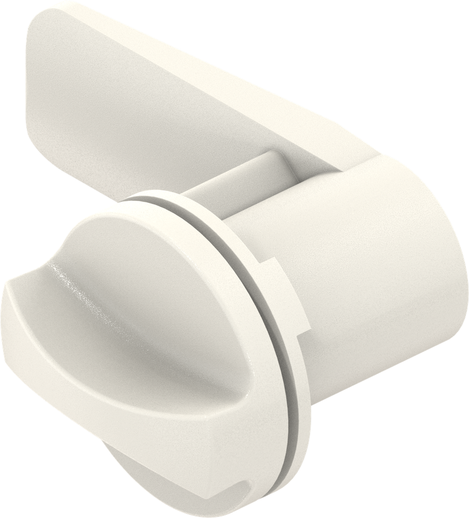 Cuarto de vuelta a presión, poliamida GF blanco puro