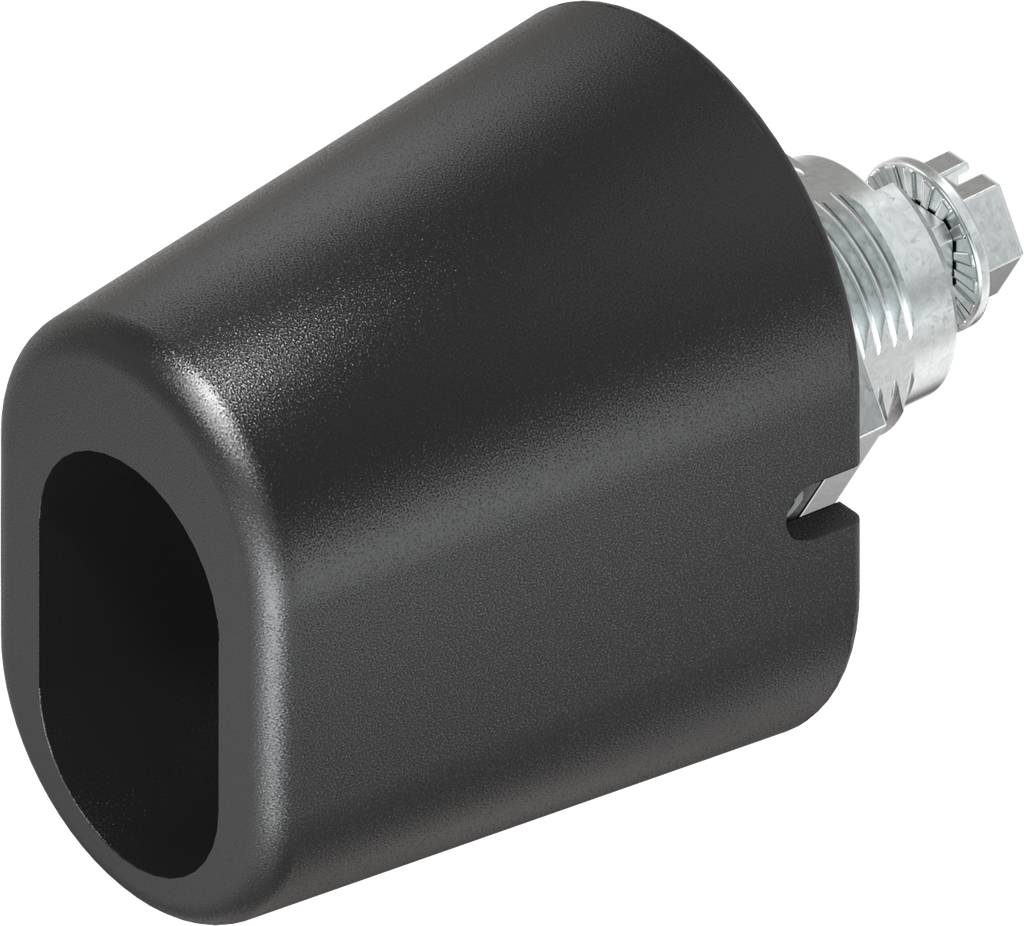 quart de tour papillon pour cylindre ASSA, polyamide et zamak noir et zingué