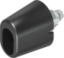 Knevelslot voor ASSA-cilinder, polyamide en GD-Zn (Zamak) zwart en verzinkt