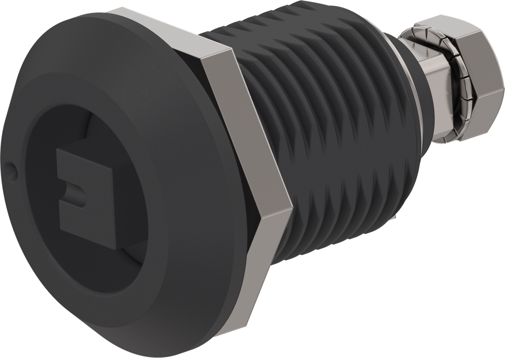 Draai-span-slot vierkant 8, RVS 316 zwart gepoedercoat