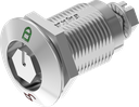Compression latch hexagon male SW 11 with red-green marking, Stainless steel AISI 316 highly polished