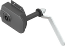 Chiusura per porte per montaggio esterno quadro 7 con maniglia interna, poliammide 66 GF 50 nero