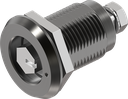Chiusura 1/4 di giro a compressione esagono esterno SW 10, versione sinistra, alluminio anodizzato solido e acciaio inox AISI 316