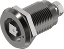Chiusura 1/4 di giro a compressione versione ferroviaria con riferimento versione sinistra, alluminio anodizzato solido e acciaio inox AISI 316