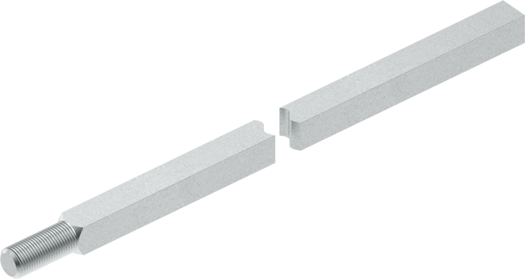 Vierkantstange L = 700 mm, Stahl verzinkt