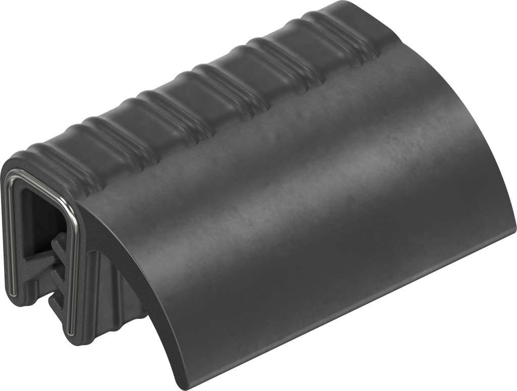 Dichtprofil selbstklemmend aus Brandschutzmaterial, Moosgummi EPDM; Klemmprofil EPDM 60 ± 5 Shore A schwarz