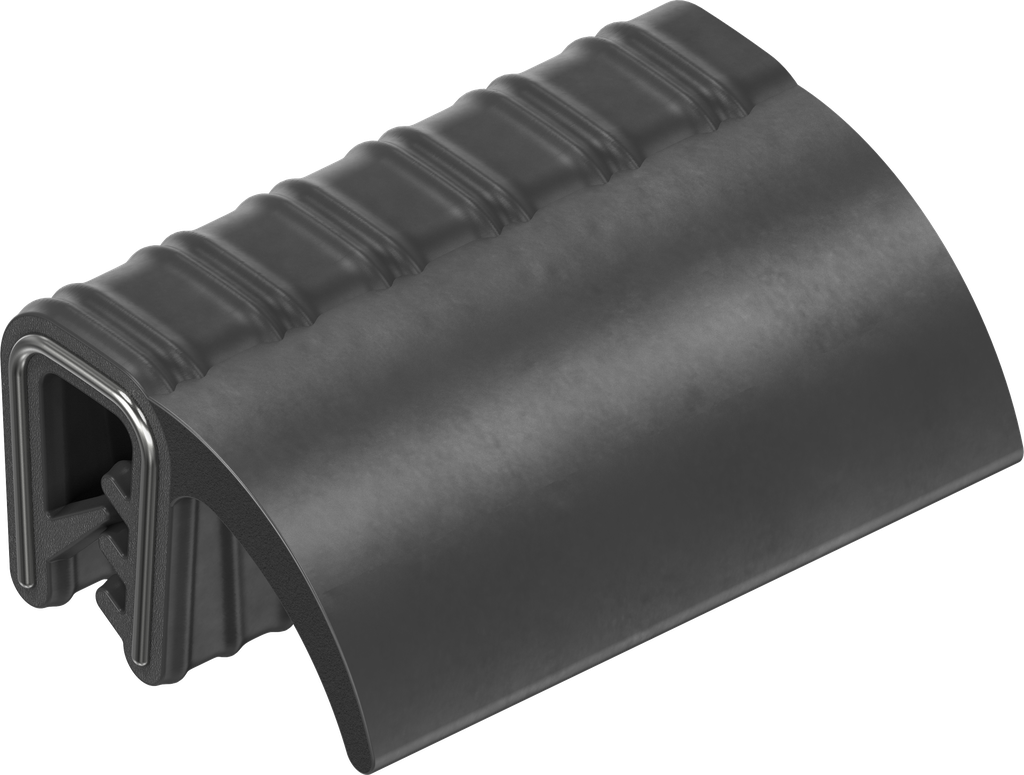 Perfil de junta de material de protección contra incendios para montaje a presión, caucho microporoso EPDM; perfil base EPDM 60 ± 5 Shore A negro