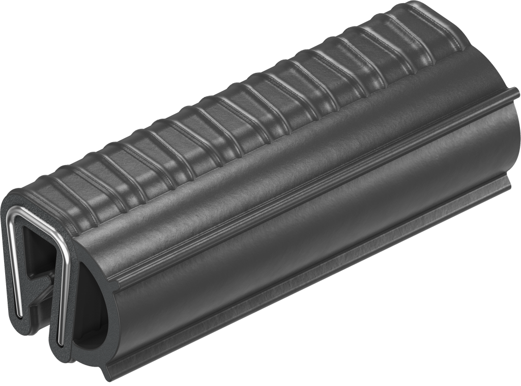 Dichtprofil selbstklemmend aus Brandschutzmaterial, Moosgummi EPDM; Klemmprofil EPDM 60 ± 5 Shore A schwarz