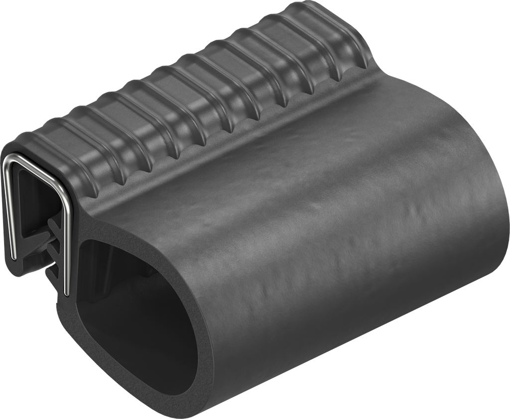 Dichtprofil selbstklemmend aus Brandschutzmaterial, Moosgummi EPDM; Klemmprofil EPDM 60 ± 5 Shore A schwarz