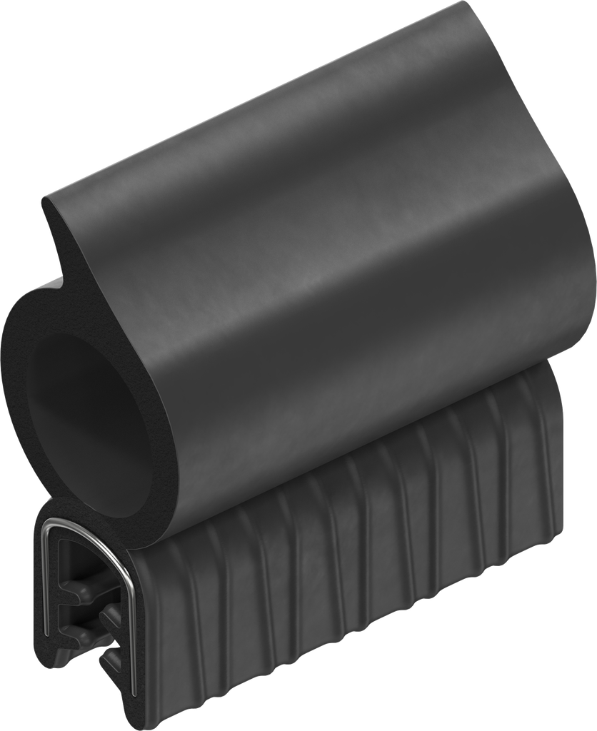 Sealing profile made of fire protection material, self-clamping, Foam rubber EPDM; clamping profile EPDM 60 ± 5 Shore A black