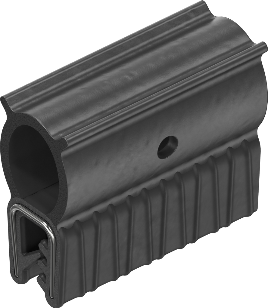 Dichtprofil selbstklemmend aus Brandschutzmaterial, Moosgummi EPDM; Klemmprofil EPDM 60 ± 5 Shore A schwarz