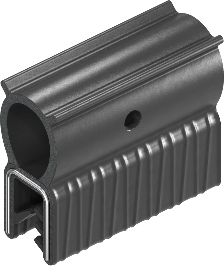 Guarnizione autobloccante in materiale ignifugo, gomma spugnosa EPDM; profilo autobloccante EPDM 60 ± 5 Shore A nero