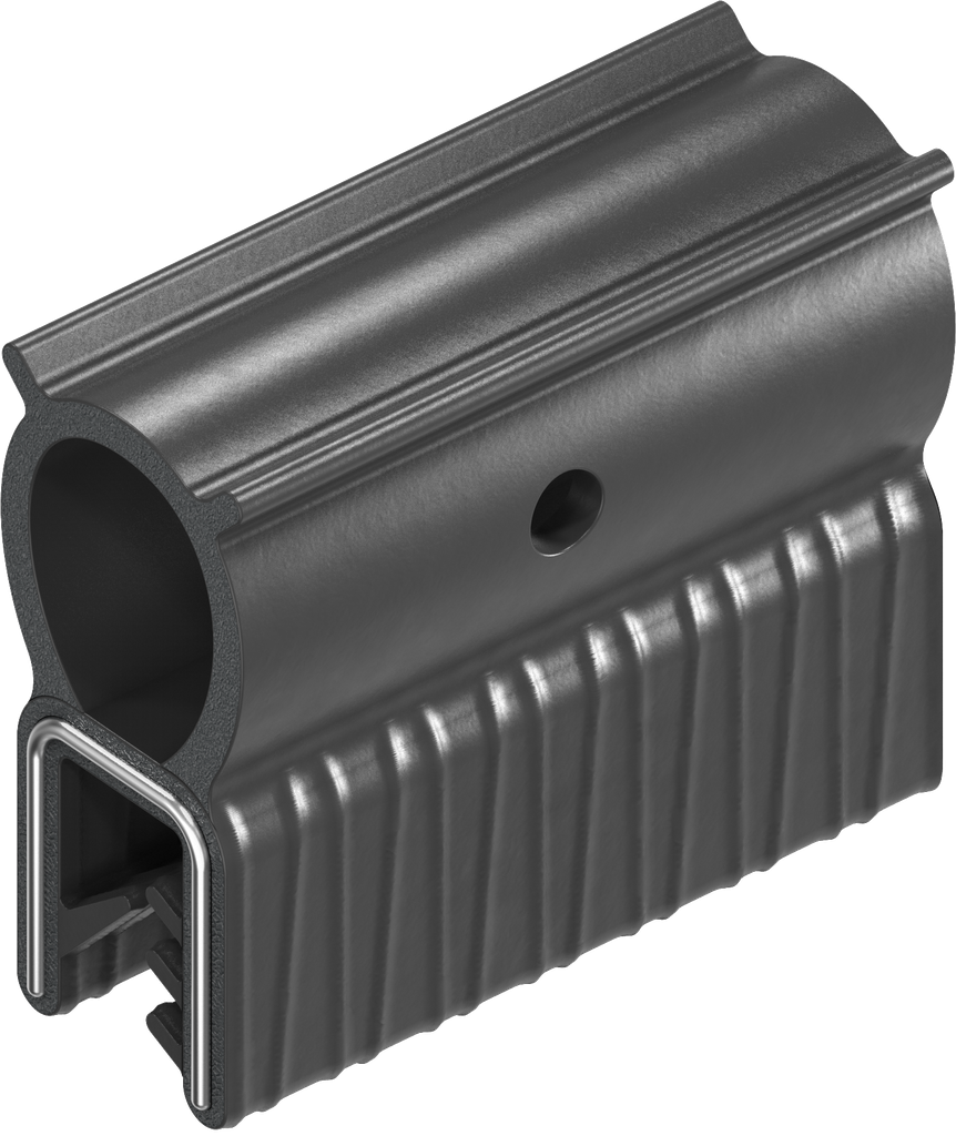 Sealing profile made of fire protection material, self-clamping, Foam rubber EPDM; clamping profile EPDM 60 ± 5 Shore A black