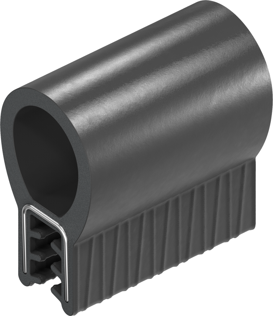 Sealing profile made of fire protection material, self-clamping, Foam rubber EPDM; clamping profile EPDM 60 ± 5 Shore A black