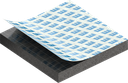 Zellgummi 4 x 30 mm, CR schwarz dehnungsfrei und selbstklebende Montagehilfe