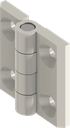 180° Torque hinge 2 Nm, Zinc die pure white powder-coated smooth