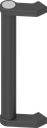 Tube handle, Aluminium black plastic-coated
