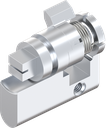 Profile half cylinder with insert square 8 slotted, Zinc die chrome-plated