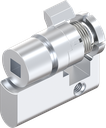 Profile half cylinder with insert square female 6, Zinc die chrome-plated