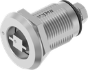 Compression latch version railway with outer rack, right version, Stainless steel AISI 316