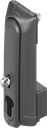 Swinghandle "long" for padlock with locking set for profile half cylinder 40 mm (A = 30 mm), Polyamide GF black