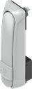 Swinghandle "long" with RC2 for profile half cylinder 45 mm (A = 35 mm), Zinc die grey powder-coated RAL 7038 and anti-graffiti coated