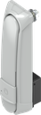 Swinghandle "long" with RC2 for profile half cylinder 40 mm (A = 30 mm) with additional locking cam position 30°, Zinc die grey powder-coated RAL 7038 and anti-graffiti coated