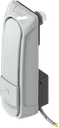 Swinghandle "short" with RC2, with electromechanical release and for profile half cylinder 40 mm or 45 mm (A = 30 mm or 45 mm), Zinc die grey powder-coated