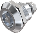 Vibration-resistant quarter turn square 8 with marking, Zinc die chrome-plated