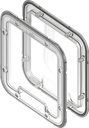 Viewing window, foamed, Makrolon transparent