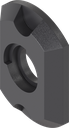 Bezel with 90° stopper, right version, for lockable heavy duty latch, Polyamide GF black