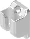 Catch for flat rod with double roller, Stainless steel AISI 316 P.3043